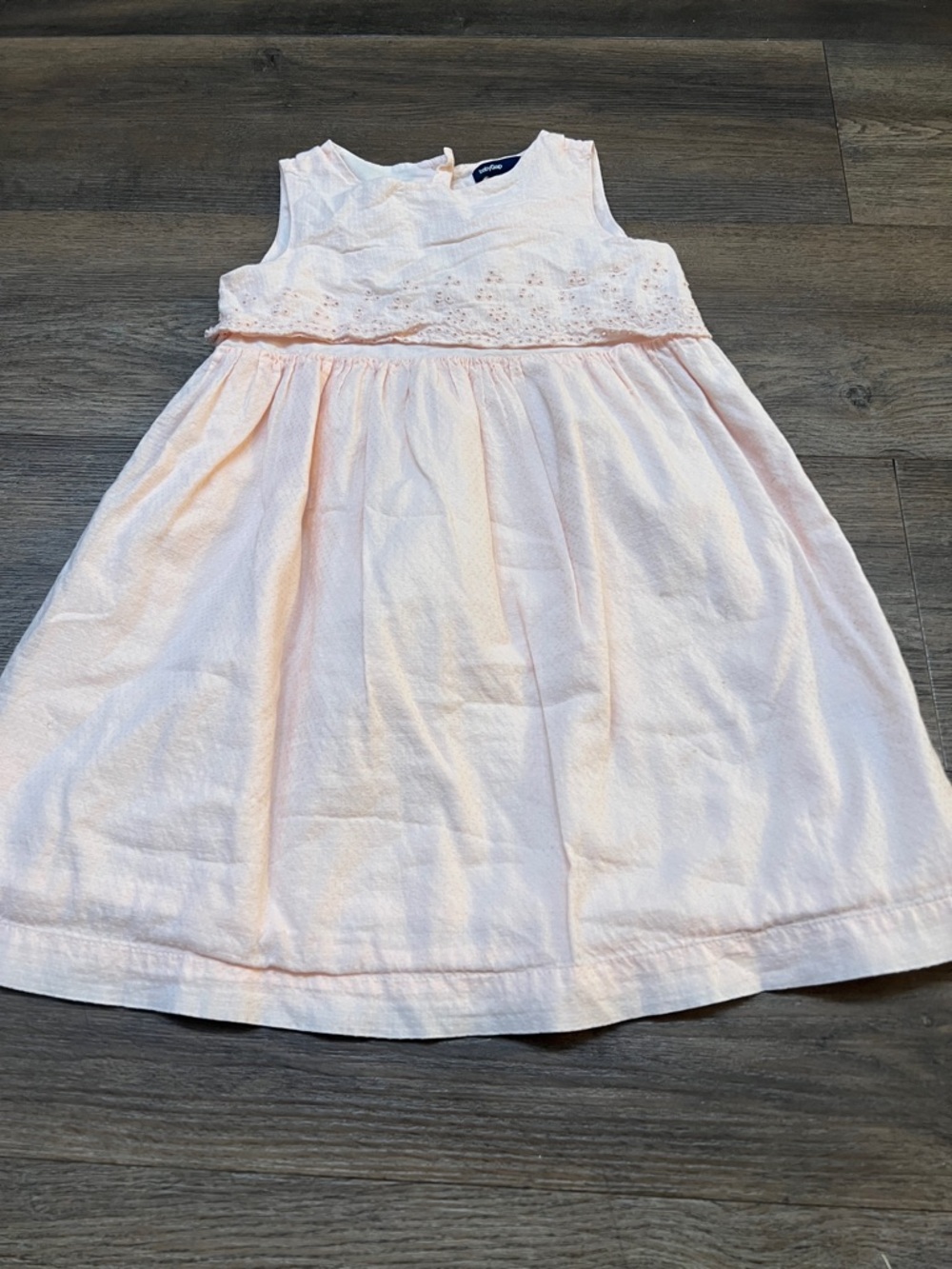 GAP Pale Pink Eyelet Bodice Sleeveless Dress